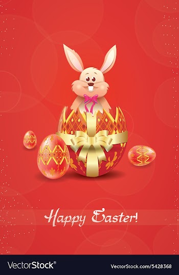 Bunny with eggs vector image