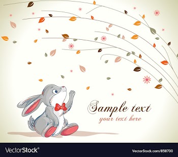 Bunny with floral background vector image