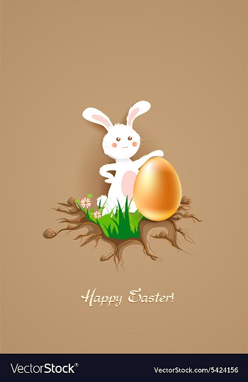 Bunny with floral vector image