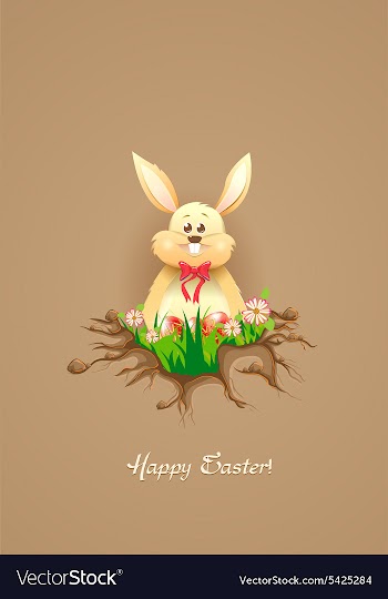 Bunny with floral vector image