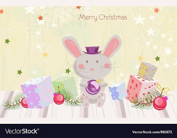 Bunny with presents vector image