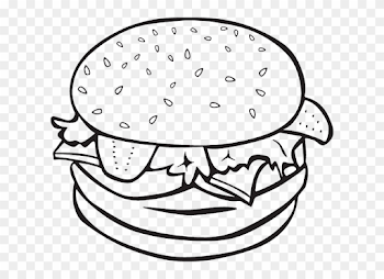 Burger And Bun - Food Clipart Black And White Png Transparent Png ...