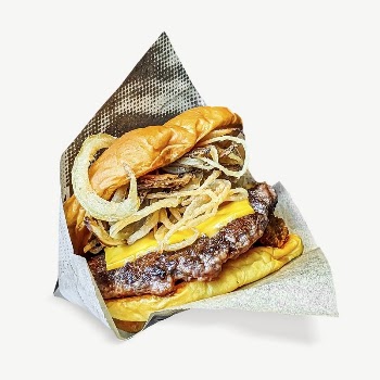 Burger fast food collage element | Free PSD - rawpixel