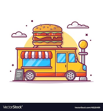 burger food truck cartoon