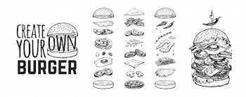 burger hand drawn vintage