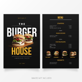 Burger house menu template Free Vector