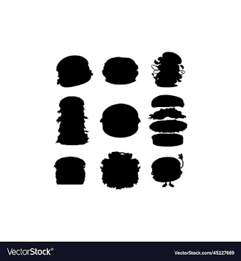 burger junkfood collection set icon