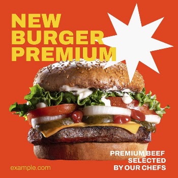 Burger restaurant Instagram post template, | Free Vector Template - rawpixel
