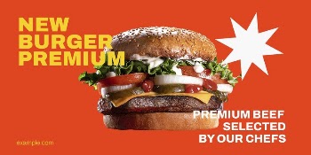 Burger restaurant Twitter post template, | Free PSD Template - rawpixel