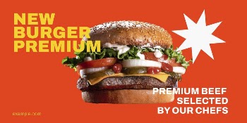 Burger restaurant Twitter post template, | Free Vector Template - rawpixel