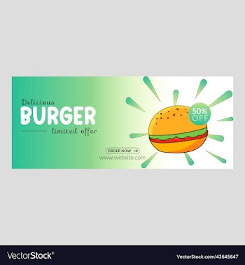 burger social media cover design template