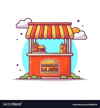 burger stand cartoon