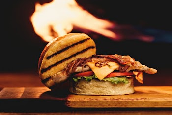 Burger With Cheese, Tomatoes, and Lettuce