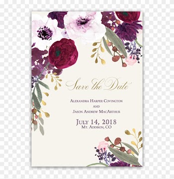 Burgundy And Gold Floral Boho Wedding Save The Date - Blush Floral Wedding Invitation