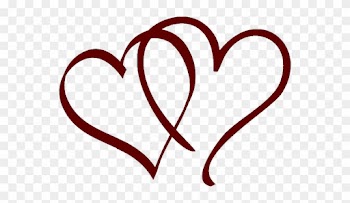 Burgundy Wedding Clipart - Light Blue Hearts