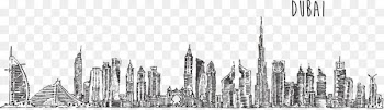Burj Khalifa Skyline Drawing Stock photography - Vector Dubai tower 