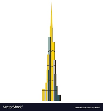 Burj khalifa tower icon uae dubai symbol gray vector image