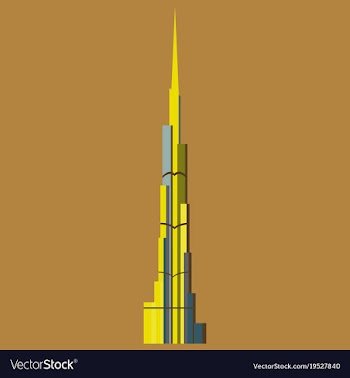 Burj khalifa tower icon uae dubai symbol gray vector image