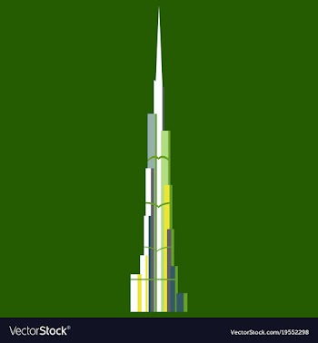 Burj khalifa tower icon uae dubai symbol gray vector image