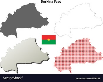 Burkina Faso outline map set vector image