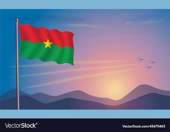 burkina flag in the morning sun