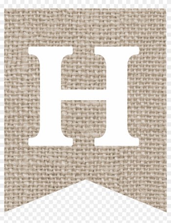 Burlap Banner Printable Alphabet- H - Burlap Banner Printable Alphabet- H