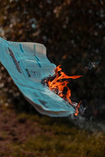 Burned Newspaper