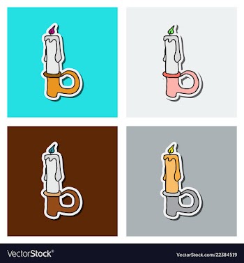 Burning candle from paraffin wax easter single vector image