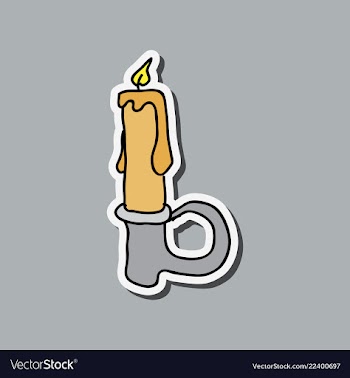 Burning candle from paraffin wax easter single vector image