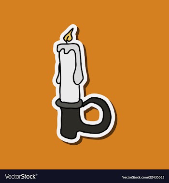 Burning candle from paraffin wax easter single vector image