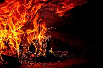 burning firelog