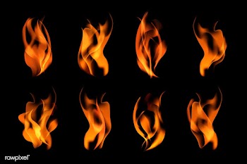 Burning flames set | Free stock vector - 591751