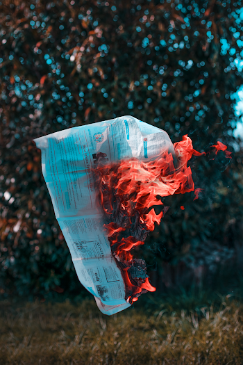 Burning Paper In Mid Air