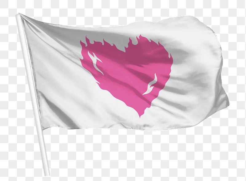 Burning pink heart png flag | Free PNG - rawpixel