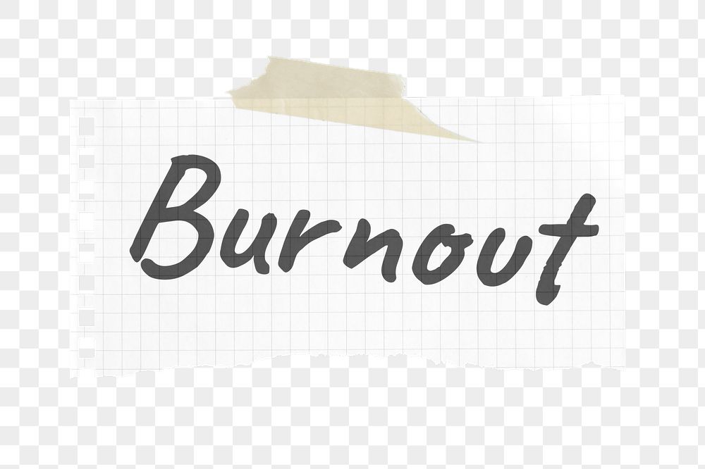 Burnout png typography sticker, ripped | Free PNG - rawpixel