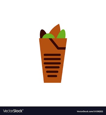 Burrito falafel wrap pita bread vector image