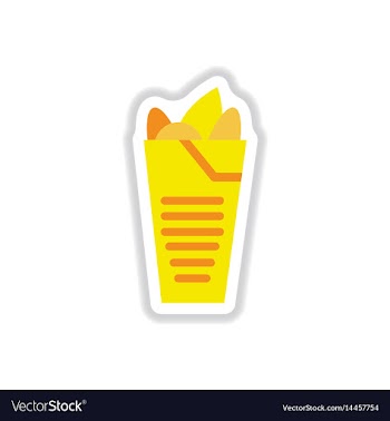 Burrito falafel wrap pita bread vector image