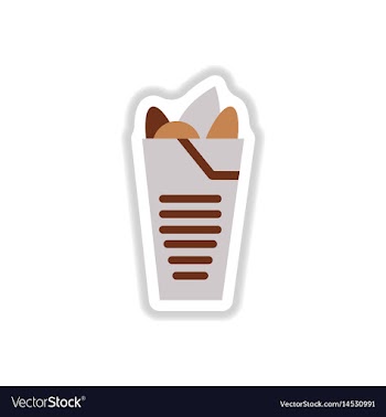 Burrito falafel wrap pita bread vector image
