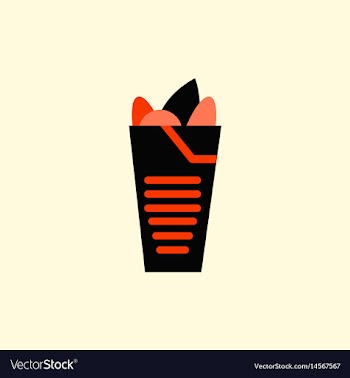 Burrito falafel wrap pita bread vector image