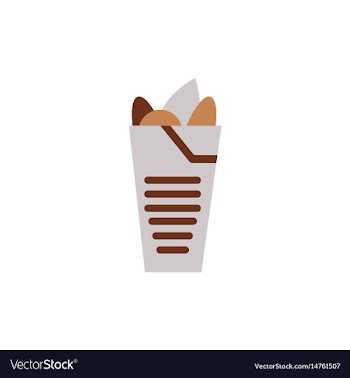 Burrito falafel wrap pita bread vector image
