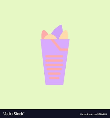 Burrito falafel wrap pita bread vector image