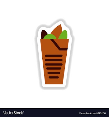 Burrito falafel wrap pita bread vector image