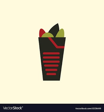 Burrito falafel wrap pita bread vector image