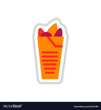 Burrito falafel wrap pita bread vector image