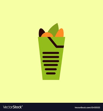 Burrito falafel wrap pita bread vector image