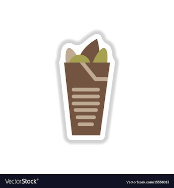 Burrito falafel wrap pita bread vector image