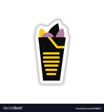 Burrito falafel wrap pita bread vector image