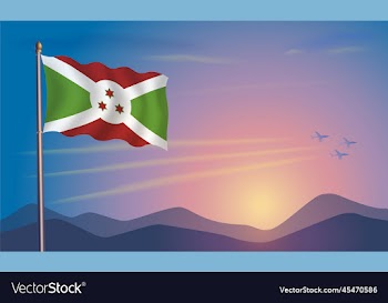 burundi flag in the morning sun