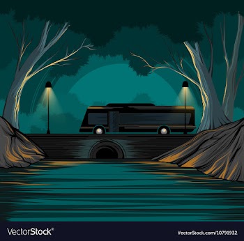 Bus and park vector image