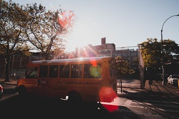 Bus Passing Through The Street